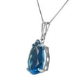 thumbnail image 2 of Galaxy Gold 14K Solid White Gold 24" Necklace with Natural Blue Topaz, 14"-24" Sizes, December Birthstone, Symbol of Calm, 2 of 3