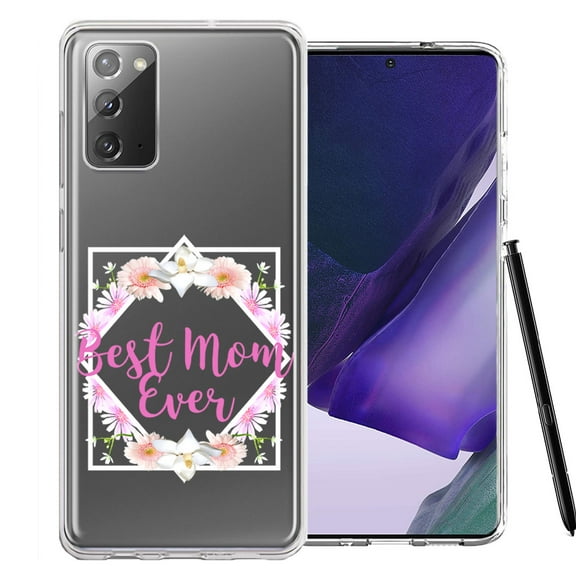 MUNDAZE for Samsung Galaxy Note 20 Best Mom Ever Mother's Day Flowers Double Layer Phone Case Cover
