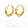 thumbnail image 5 of Geometric Earrings Oversized Plain Hoops Chunky Chain Detail, 5 of 5