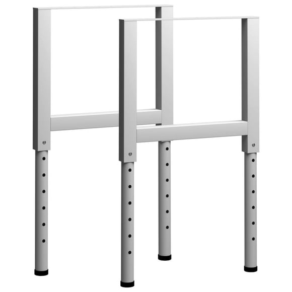 vidaXL Adjustable Work Bench Frames 2 pcs Metal 55x(69-95.5) cm Grey