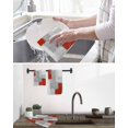 thumbnail image 5 of Red Grey Kitchen Dish Towels for Drying Dishes Set of 2, Abstract Geometric Color Block Oil Painting Waffle Weave Microfiber Hand Tea Bathroom Towels Quick Dry & Absorbent Towel 15.7x23.6, 5 of 7