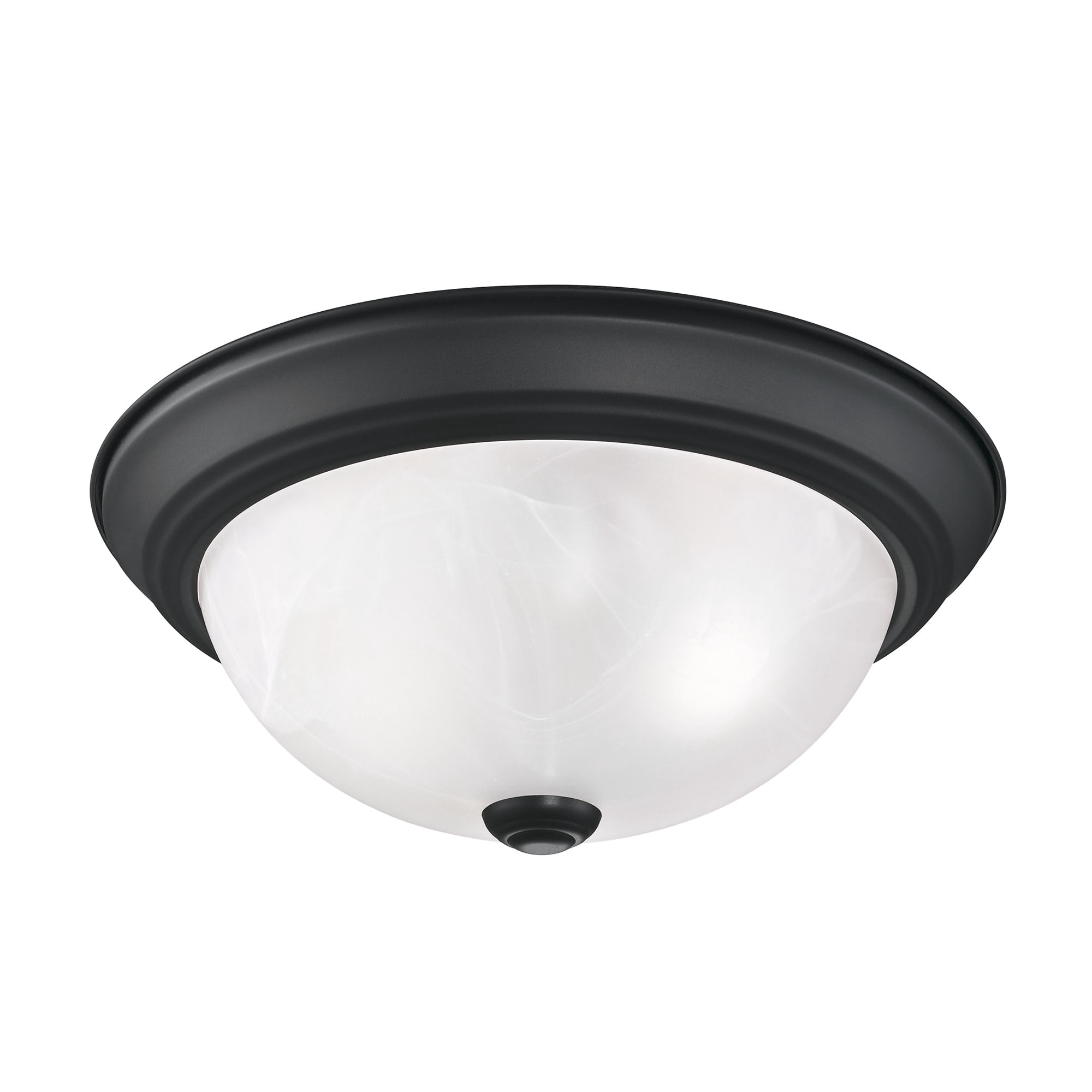 Design House WM158825 Traditional 2 Pack 2-Light Indoor Dimmable Ceiling Light with Alabaster Glass for Bedroom Hallway Kitchen Dining Room, Matte Black