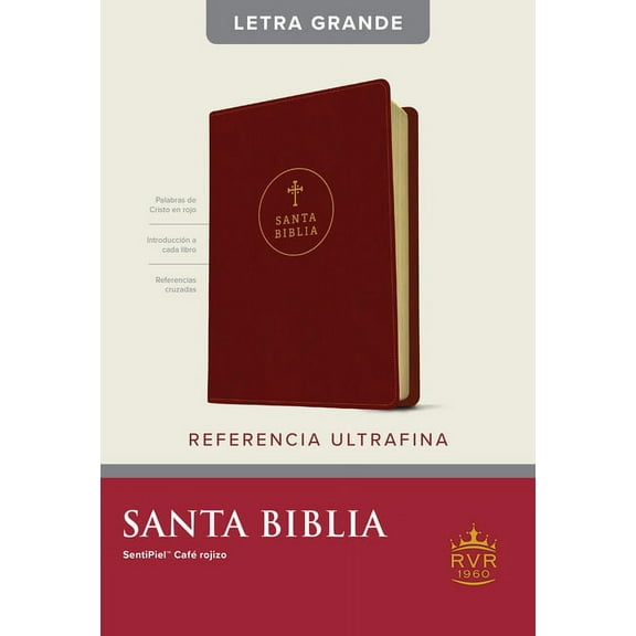 Santa Biblia Rvr60, Edición de Referencia Ultrafina, Letra Grande (Sentipiel, Café Rojizo, Letra Roja) (Other)(Large Print)