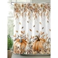 thumbnail image 2 of Fsddascl Orange Pumpkins Fall Shower Curtain Set - Standard 72" x 72" Washable Bathtub Curtain with 12 Hooks, Thanksgiving Leaves Floral Pastoral Waterproof Fabric Stall Shower Curtains for Bathroom, 2 of 6