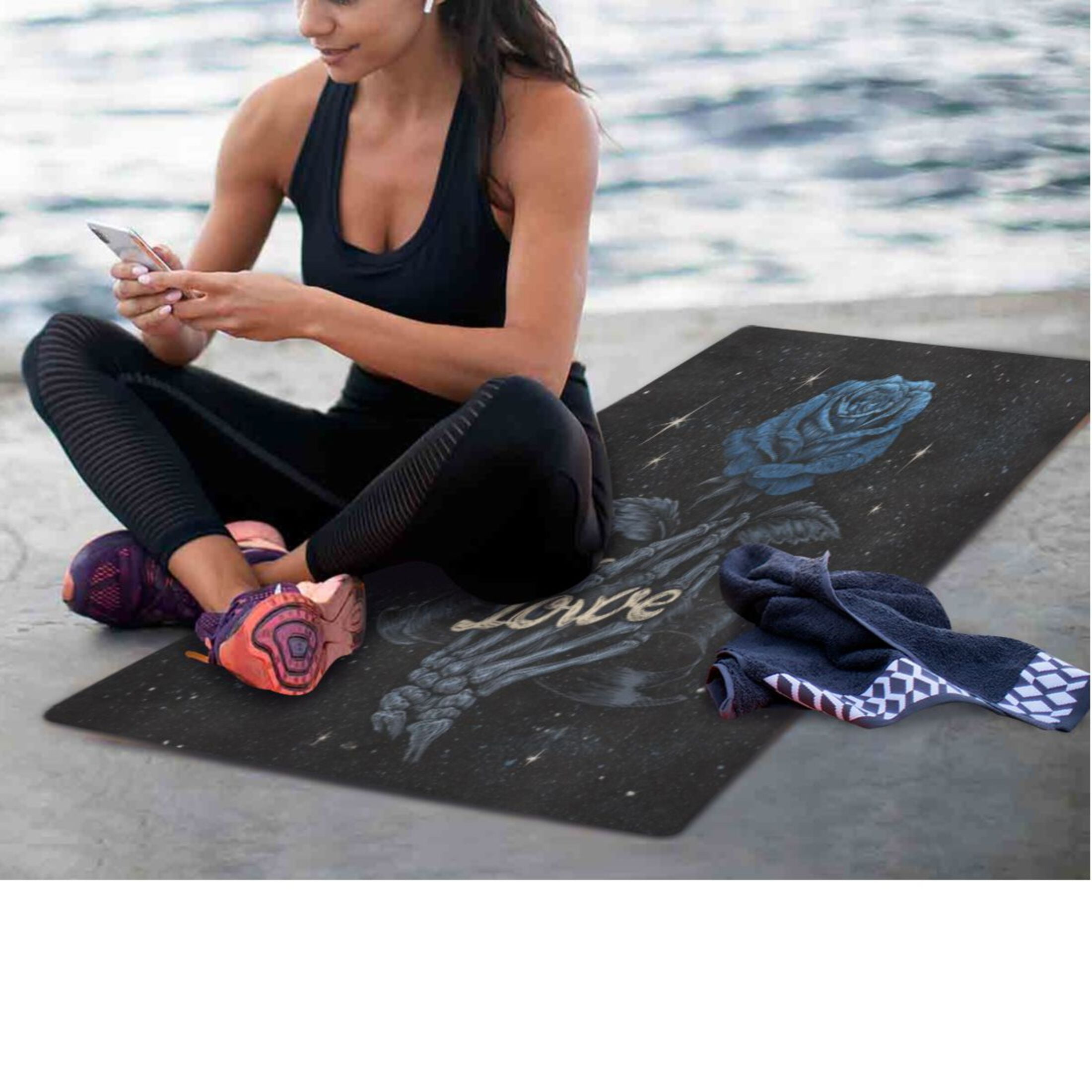 BZSMCE Yoga Mat Women Fitness Mat Eternal Cosmic Thorns Pattern