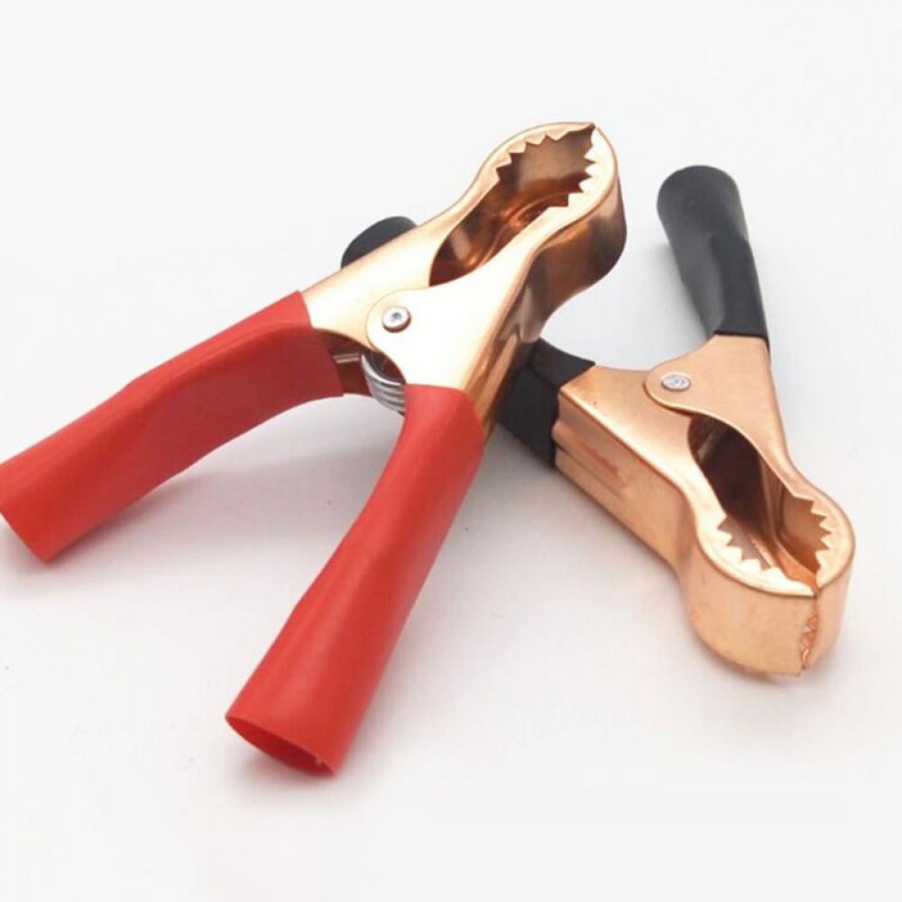 50A Car Auto Battery Black Red Rubber Handle Alligator Test Clamps Clips 