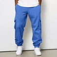 thumbnail image 2 of Men's Cargo Jogger Sweatpants Loose Fit Casual Pants with Side Pockets Cuffed Ankle Athleisure Pants XL, 2 of 9
