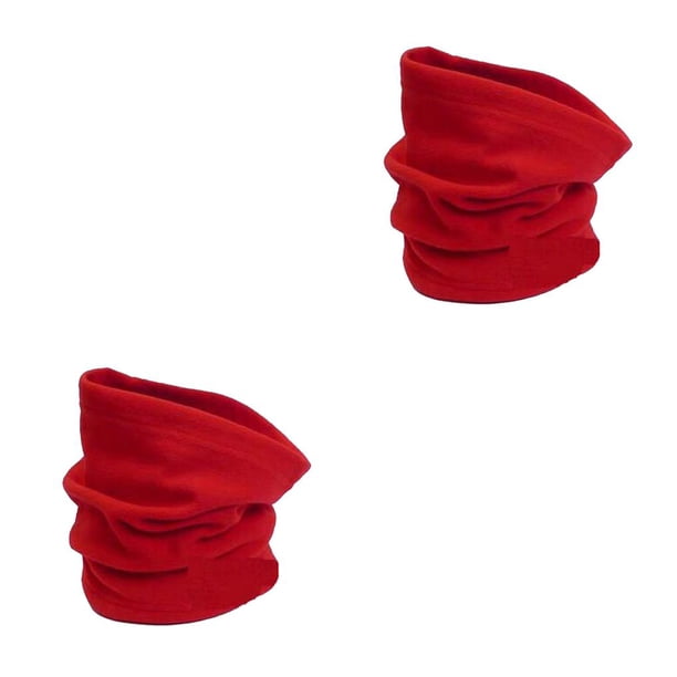 Naiovety Calentador de cuello a prueba de frío color brillante cuello cómodo polaina accesorios de ciclismo transpirable durabilidad pañuelo Rojo 2Conjunto