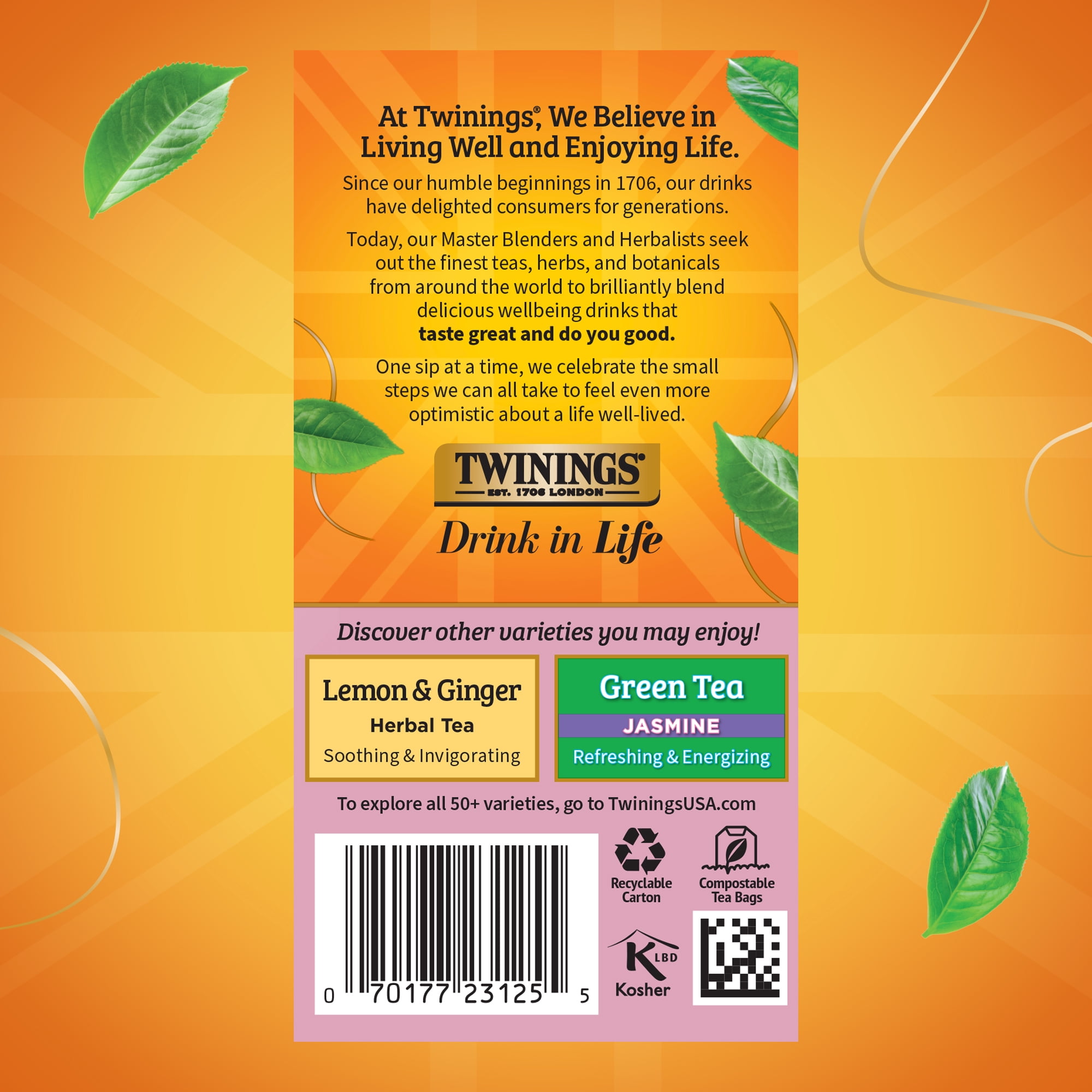 (3 pack) Twinings Pomegranate & Raspberry Herbal Tea Bags, Naturally Caffeine Free, 20 Count