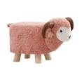 thumbnail image 3 of yotijay Animal Footstool Cartoon Footrest Ottoman for Living Rooms Entryway Playroom Pink, 3 of 9
