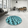 thumbnail image 4 of Ahgly Company Machine Washable Indoor Rectangle Transitional Blue Jay Blue Area Rugs, 2' x 5', 4 of 7