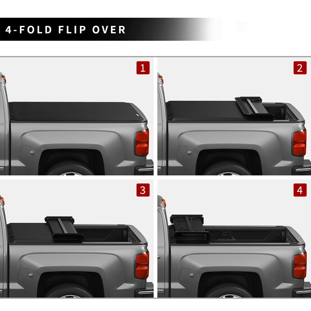 RVNI 6.5 Ft Bed Soft Quad Fold Truck Bed Tonneau Cover for 2009-2014 Ford F150 F-150 WaterProof