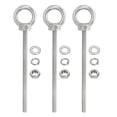 thumbnail image 1 of Uxcell M6 x 100mm Lifting Shoulder Eye Bolt Stainless Steel Lifting Ring Threaded Eyebolt with Nuts and Washers 3Pcs, 1 of 6