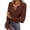 001_Coffee, variant on Women's Fall Long Sleeve Henley Shirts Button Down Ribbed Slim Fit Basic Tees Casual Fall Tops