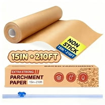 Parchment Paper Unbleached 15 x 210 ft - Parchment Baking Paper Roll 260 Sq.Ft for Baking, Cooking, Grilling, Air Fryer and Steaming