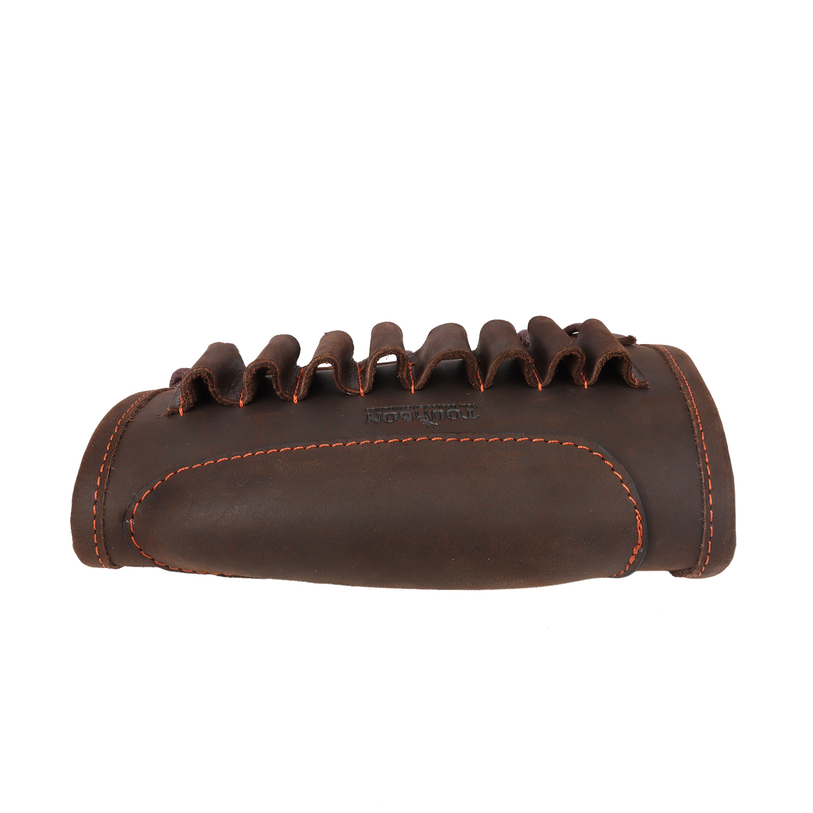 TOURBON Leather Recoil Pad Cheek Rest Cover with Loops Dark Brown