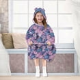 thumbnail image 7 of FORMRS Wearable Blanket Hoodie with Sleeves for Kids Cozy Flannel Sweatshirt, Watercolor Pink Marble Pattern, 7 of 7