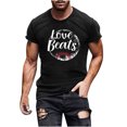 thumbnail image 2 of Qiopertar Liquidation à Moins de 5$ Blouse à Manches Courtes Imprimée Col Rond pour Hommes en Solde Offres d'Accès Anticipé, 2 of 5