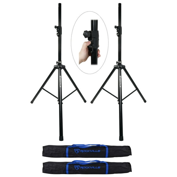 (2) Rockville DJ PA Tripod Speaker Stands Hydraulic Air Auto Lift