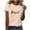 Khaki, variant on Kayannuo Blouses for Women Tee Shirts for Women Women's Retro Printed T-Shirt Round Neck Short Sleeved Top