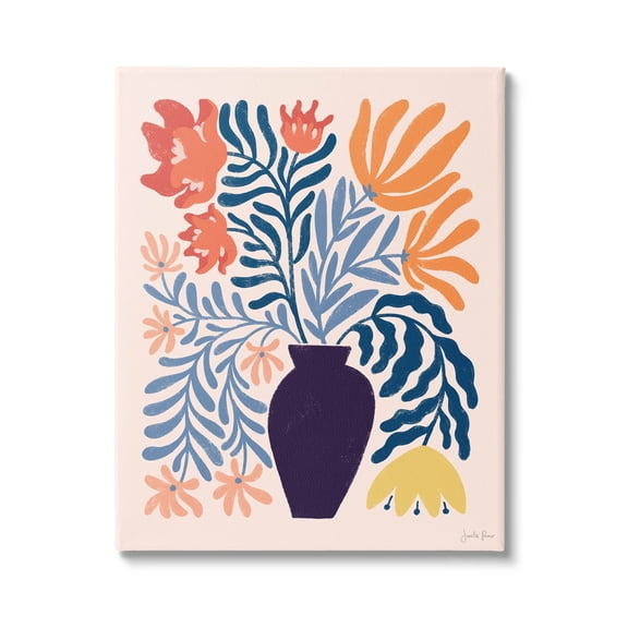 Stupell Industries Abstract Flower Vase Modern Silhouettes Graphic Art Gallery Wrapped Canvas Print Wall Art, Design by Janelle Penner