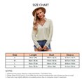 thumbnail image 6 of Rewera Women V Neck Shirts Lace Patchwork Drop Shoulder Sleeves T Shirt Pure Color Long Sleeves Pullover Light Apricot S, 6 of 6