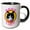 Black/White, variant on 3drose, Good Luck Text and an Adorable Tuxedo Cat Inside Yellow, Red Frame, 15oz Mug