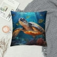 thumbnail image 2 of GOSMITH  Sea Turtle Pillow Cover Ocean Blue Pillow Covers Sea Life 3D Fish Coral Pillow Shams Teen Pillowcase Set of, 2 of 5