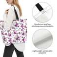 thumbnail image 3 of Disketp Violets Flowers Bolsa Tote Estampada para Mujer, Bolso de Hombro y de Mano para Compras y Viajes, 3 of 8