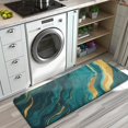thumbnail image 3 of Teal and Gold Marble Wavy Veins Pattern Kitchen Rug Mat,Kitchen Runner Rugs Non Skid Washable,Decorative Kitchen Floor Mats for Kitchen,Sink,Laundry,17"x47.2", 3 of 7
