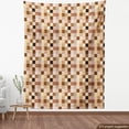 thumbnail image 4 of Ambesonne Beige Tan Fabric by the Yard Upholstery, Pastel Nude Square Shapes, 10 Yards, Champagne Caramel Almond, 4 of 5