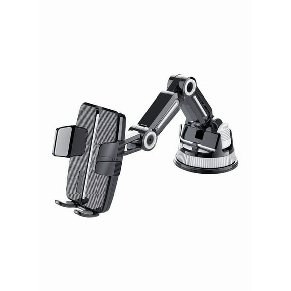 Suction Cup Phone Holder for Car, 360 Adjustable Heavy Duty Mount for Dashboard Windshield Washable Cell Phone Car Mount Truck Style Phone Mount Non Slip Stand Fits Smooth Surface All Phone, Black