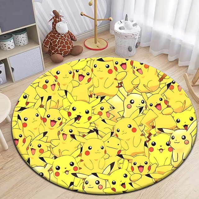 Pokemon Cartoon HD Printed Round Carpet Dropshipping Rug for Living Room Area Rug Large Pet Mat Soft Circle Rugs Room Carpet