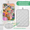 thumbnail image 6 of Yayeee Pot Holders Kitchen Heat Resistant with Pocket 7"x9.8" Cotton Oven Cooking Hot Pads, Purple Cityscape Painting, 6 of 7