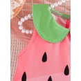 thumbnail image 5 of BemeyourBBs Toddler Baby Girls Summer Watermelon Dress Outfit Little Girl Hawaiian Holiday Summer Beach Dress Doll Collar Sleeveless Tank Princess Birthday Party Dress with Shoulder Bag, 5 of 9