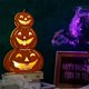 thumbnail image 4 of Regalo de luz LED de madera, decoración de mueca de calabaza de Halloween, 4 of 5