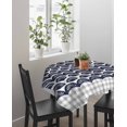 thumbnail image 4 of Navy Blue Pine Leaves Suqare Tablecloth - 54 x 54 Inch, Abstract Art Geometric Gray Plaid Waterproof & StainResistant Tablecloth, Washable Oil-proof Table Cover for Dining/Party/Wedding/Buffet, 4 of 9