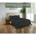 thumbnail image 2 of ROYALE LINENS 100% Organic Cotton Full Sheet Set - 16" Deep Pocket Bed Sheets - Eco Friendly Black Bed Sheets - Sábanas Full - 1 Flat, 1 Fitted & 2 Pillowcases - Black Sheet Set - Cotton Bedding Sets, 2 of 9