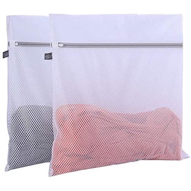 Laundry Mesh Wash Bags, Lingerie Bags for Washing Delicates, Mesh Laundry Bags for Washing Machine, White Net, Grey Zipper, 2XXL