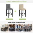 thumbnail image 5 of Taupe Gingham Bar Stool Covers - Stretch Dining Chair Covers Set of 6, Modern Minimalist Geometric Plaid Bar Chair Cover Removable Counter Stool Pub Chairs Slipcovers Protectors for Kitchen/Cafe, 5 of 9