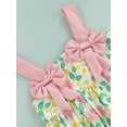 thumbnail image 6 of Kiapeise Baby Girls Suspender Dress Floral Print Bowknot A-Line Princess Dress Beach Dresses Straw Hat Set, 6 of 9