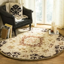 SAFAVIEH Classic Chedomir Floral Wool Area Rug, Gold/Cola, 8' x 8' Round