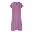 thumbnail image 6 of Meichang Summer Dresses for Women 2025 Casual Cotton Linen Maxi Dress V Neck Short Sleeve Beach Dresses Swing Flowy Loose Fit Plus Size Dresses, 6 of 7