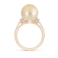 thumbnail image 2 of Angara Golden South Sea Cultured Pearl Collar Ring with Diamonds in 14K Rose Gold for Women | June Birthstone Jewelry for Her, 2 of 8