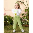 thumbnail image 2 of Baby Girl Clothes Summer Outfits Ruffle Short Sleeve T-Shirt Tops+Long Pants+Headband Cute Baby Girl Clothes3-4Years, 2 of 8