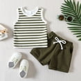 thumbnail image 2 of Sngxgn Toddler Baby Boy Fall Winter Outfits Crewneck Sweatshirt Casual Pants 2Pcs Clothes Set(Green,100), 2 of 6
