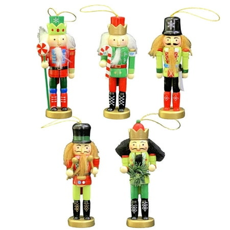 

Christmas Decorative Nutcracker | 6 Pieces Wooden Nutcrackers for Christmas | Handmade Wooden Nutcrackers Christmas Tree Hangings Festive Collectible Nutcracker