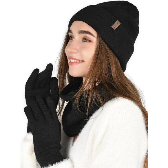 shiyou-Furtalk Unisex Beanie Toque Scarf Gloves Set for Men and Women Winter Hat Neck Warmer Set with Warm Fleece Lined