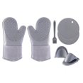 thumbnail image 3 of Juego de guantes para horno, guantes de silicona para aislamiento térmico, hornos de cocina, pinzas para pellizcar, kit de almohadillas de panal, 7 piezas / juego Inevent HA008765-01, 3 of 7