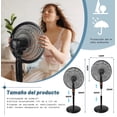 thumbnail image 4 of Ventilador Solar 16 Recargable Con Grande Batería Silencioso 40.64 Cm 50hz/60hz Negro Gris Claro Polímero Plástico, 4 of 4